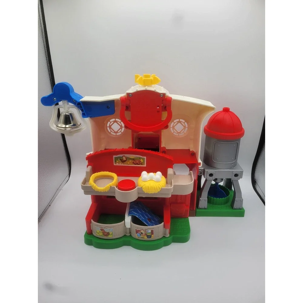 Fisher-Price Little People Caring for Animals Farm Playset Red White GBC54